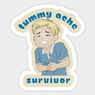 Tummy Ache Survivor 80s retro boy Sticker